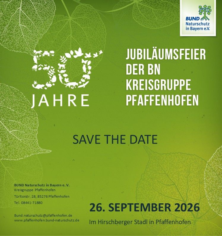 Einladung 50 Jahre BN Pfaffenhofen